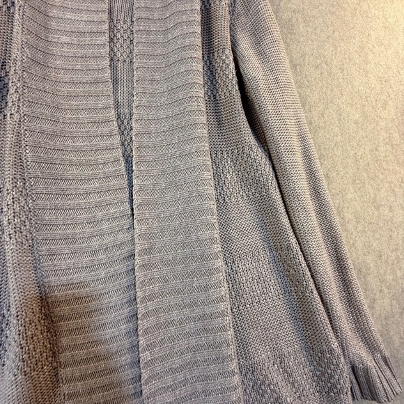 Honey Punch Womens Mauve Open Front Cardigan Sweater Mixed Stitch Medium - Picture 5 of 5